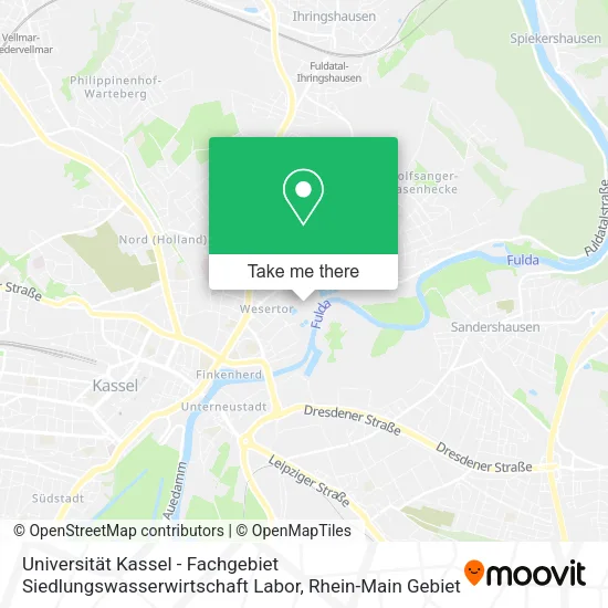 Карта Universität Kassel - Fachgebiet Siedlungswasserwirtschaft Labor