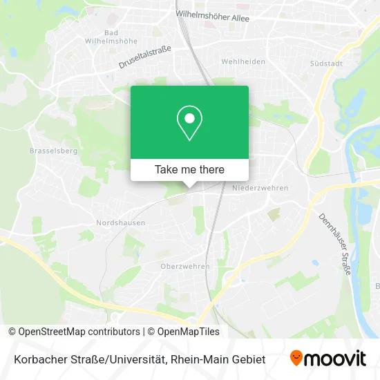 Карта Korbacher Straße/Universität