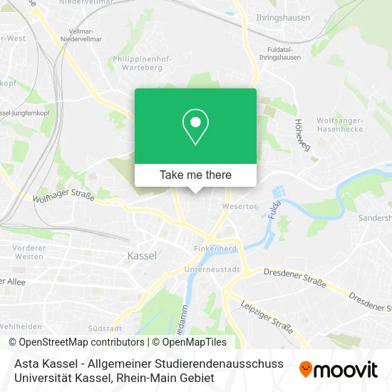 Карта Asta Kassel - Allgemeiner Studierendenausschuss Universität Kassel