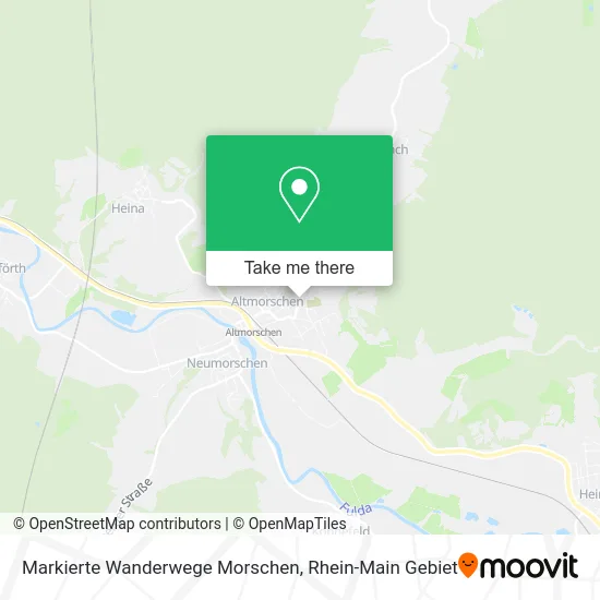 Карта Markierte Wanderwege Morschen
