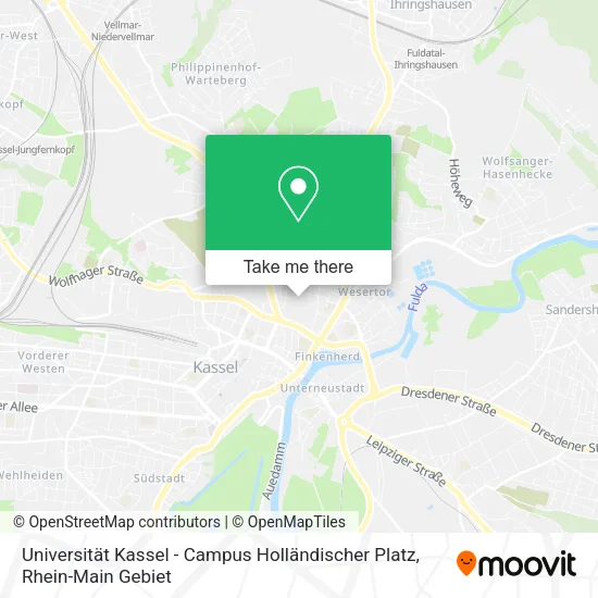 Карта Universität Kassel - Campus Holländischer Platz