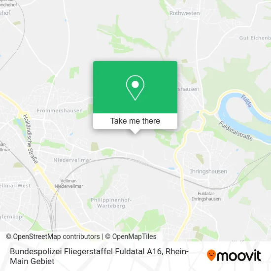 Карта Bundespolizei Fliegerstaffel Fuldatal A16