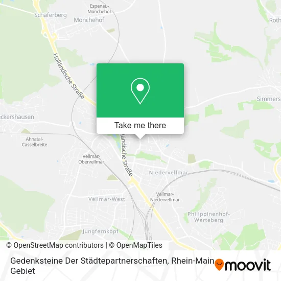 Карта Gedenksteine Der Städtepartnerschaften