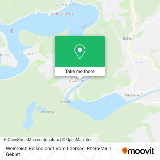 Карта Weinreich Reisedienst Vom Edersee