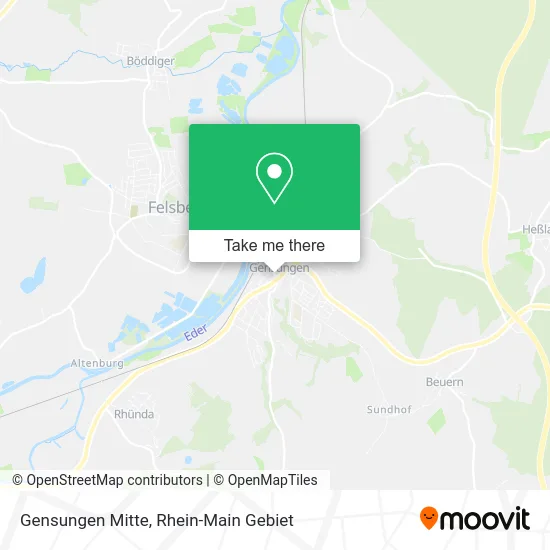 Карта Gensungen Mitte