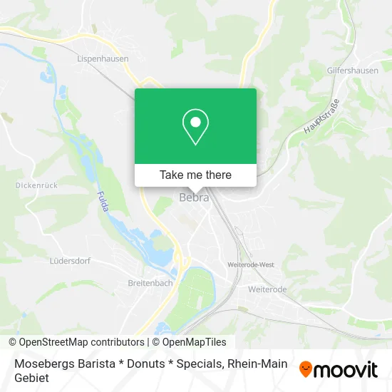 Карта Mosebergs Barista * Donuts * Specials