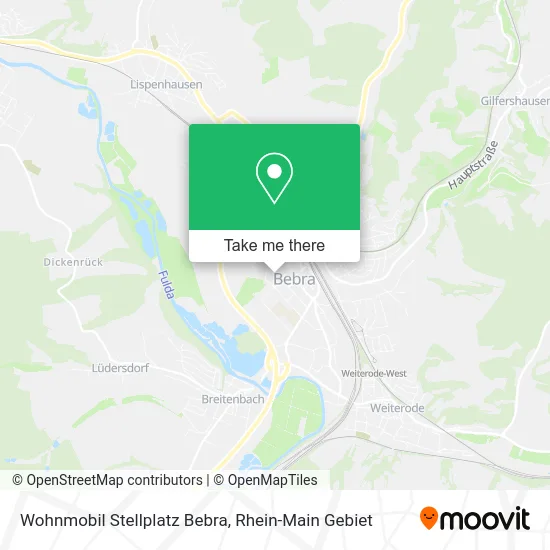 Карта Wohnmobil Stellplatz Bebra