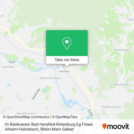 Карта Vr-Bankverein Bad Hersfeld-Rotenburg Eg Filiale Alheim-Heinebach