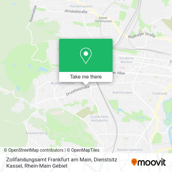 Карта Zollfandungsamt Frankfurt am Main, Dienstsitz Kassel