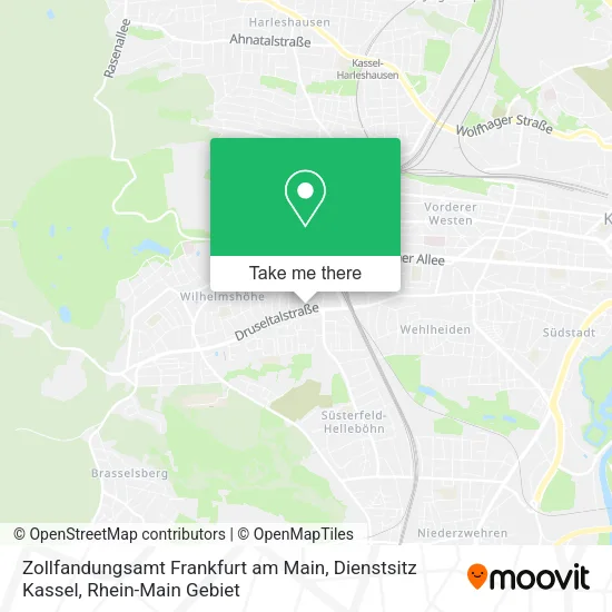 Карта Zollfandungsamt Frankfurt am Main, Dienstsitz Kassel