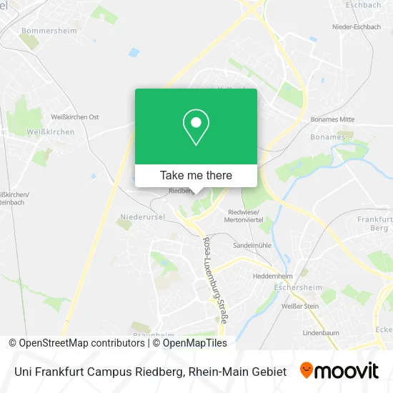 Карта Uni Frankfurt Campus Riedberg