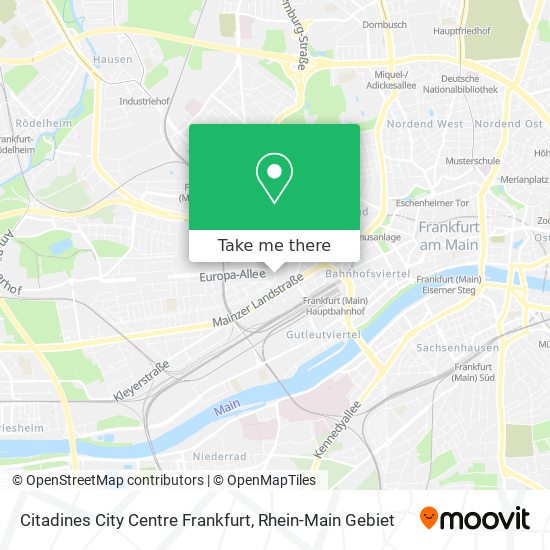 Citadines City Centre Frankfurt map