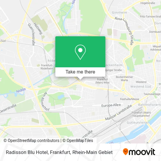 Карта Radisson Blu Hotel, Frankfurt