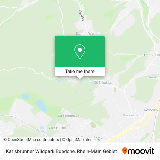 Карта Karlsbrunner Wildpark Buedche