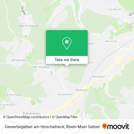 Карта Gewerbegebiet am Hirschelheck