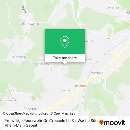 Карта Freiwillige Feuerwehr Großrosseln Lb 3 / Wache Süd