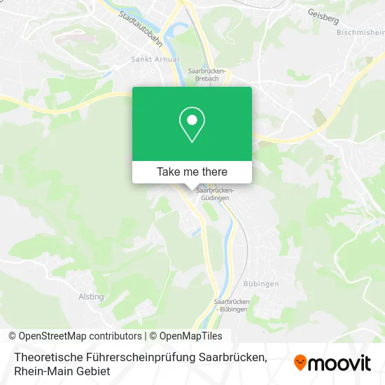 Карта Theoretische Führerscheinprüfung Saarbrücken