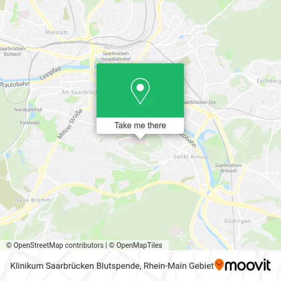 Карта Klinikum Saarbrücken Blutspende