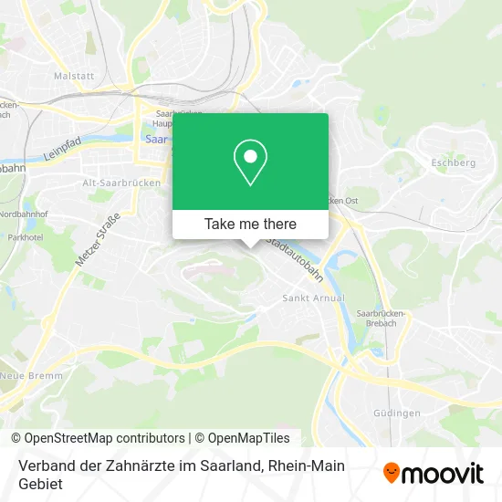 Карта Verband der Zahnärzte im Saarland