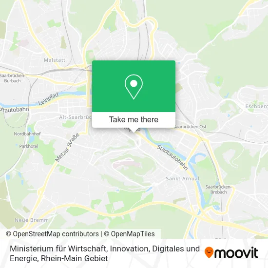 Карта Ministerium für Wirtschaft, Innovation, Digitales und Energie