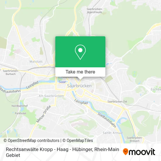 Карта Rechtsanwälte Kropp - Haag - Hübinger