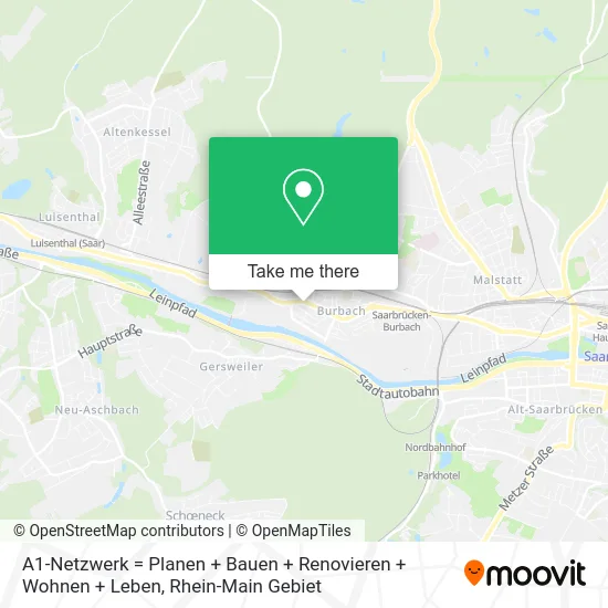 A1-Netzwerk = Planen + Bauen + Renovieren + Wohnen + Leben map