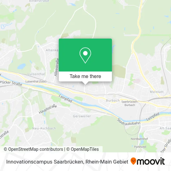 Карта Innovationscampus Saarbrücken