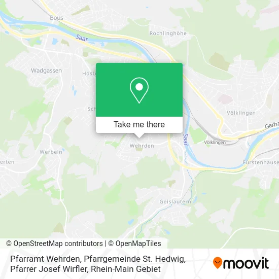 Pfarramt Wehrden, Pfarrgemeinde St. Hedwig, Pfarrer Josef Wirfler map