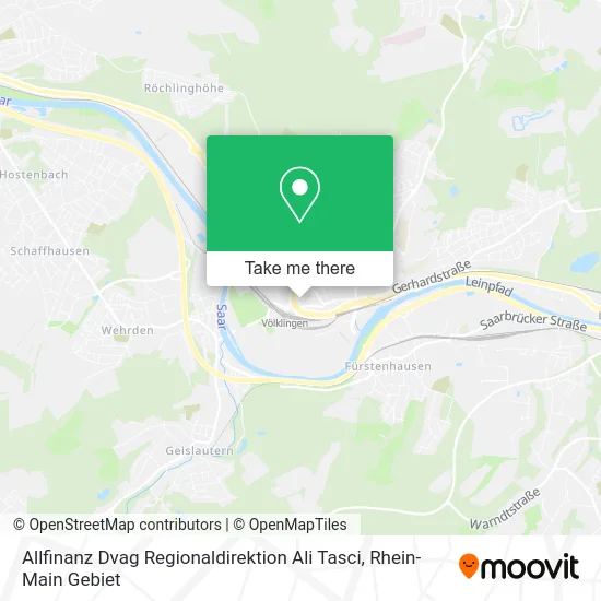 Карта Allfinanz Dvag Regionaldirektion Ali Tasci
