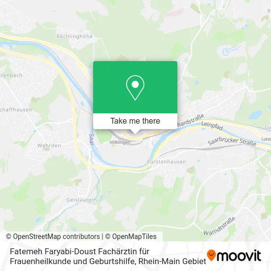 Карта Fatemeh Faryabi-Doust Fachärztin für Frauenheilkunde und Geburtshilfe