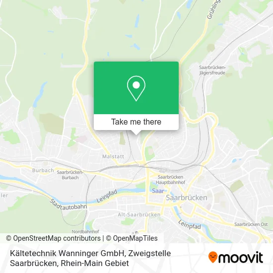 Карта Kältetechnik Wanninger GmbH, Zweigstelle Saarbrücken