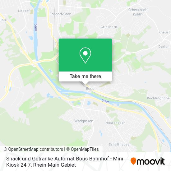 Карта Snack und Getranke Automat Bous Bahnhof - Mini Kiosk 24 7