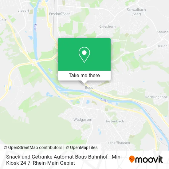 Карта Snack und Getranke Automat Bous Bahnhof - Mini Kiosk 24 7