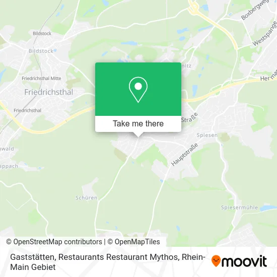 Карта Gaststätten, Restaurants Restaurant Mythos