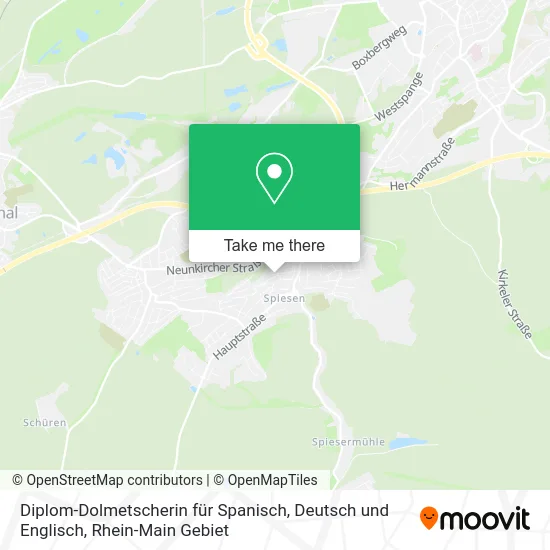 Карта Diplom-Dolmetscherin für Spanisch, Deutsch und Englisch