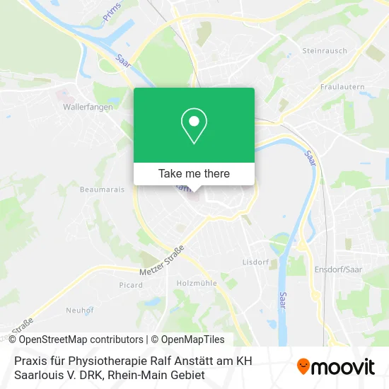 Карта Praxis für Physiotherapie Ralf Anstätt am KH Saarlouis V. DRK