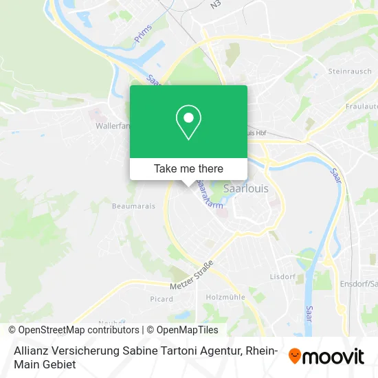 Карта Allianz Versicherung Sabine Tartoni Agentur