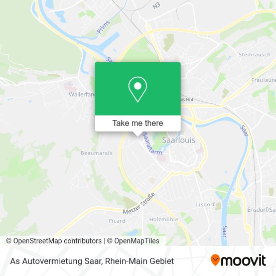 Карта As Autovermietung Saar
