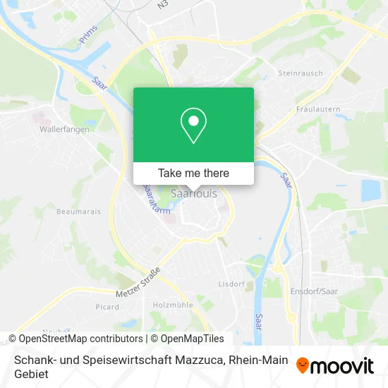 Карта Schank- und Speisewirtschaft Mazzuca