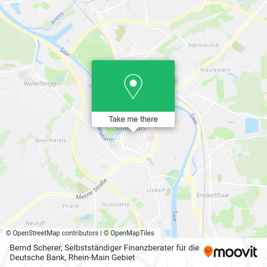 Карта Bernd Scherer, Selbstständiger Finanzberater für die Deutsche Bank