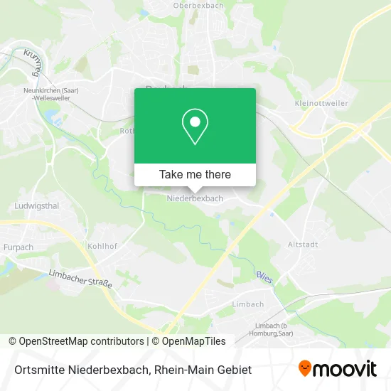 Карта Ortsmitte Niederbexbach