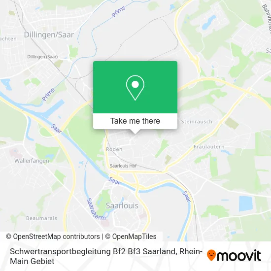 Карта Schwertransportbegleitung Bf2 Bf3 Saarland
