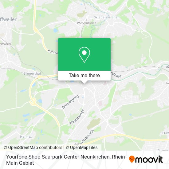 Карта Yourfone Shop Saarpark-Center Neunkirchen