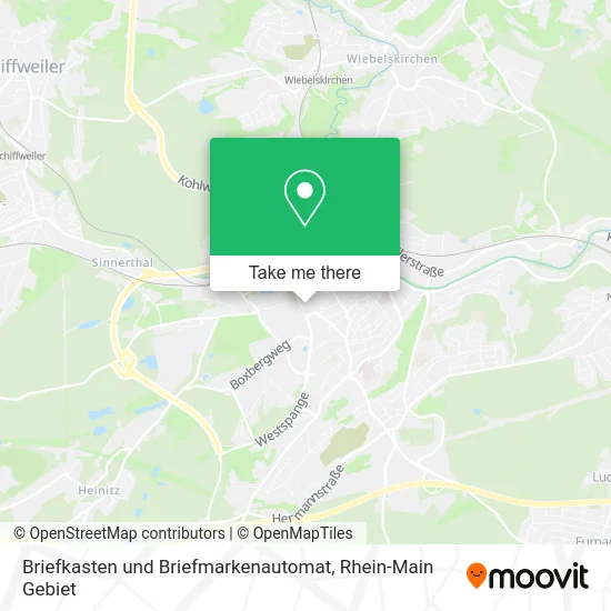 Карта Briefkasten und Briefmarkenautomat