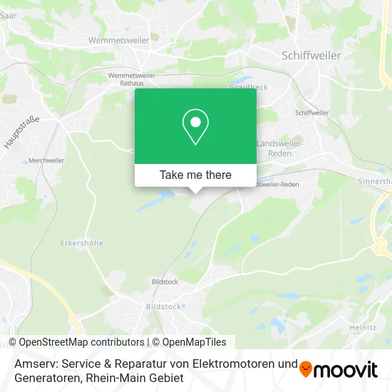 Карта Amserv: Service & Reparatur von Elektromotoren und Generatoren