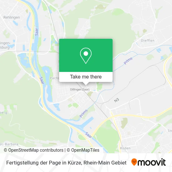 Карта Fertigstellung der Page in Kürze