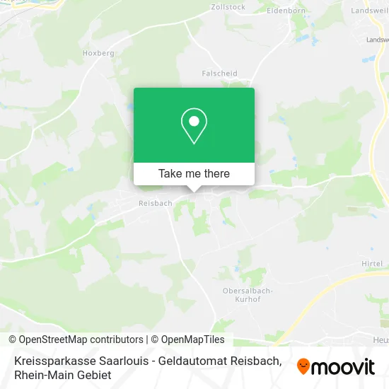 Карта Kreissparkasse Saarlouis - Geldautomat Reisbach