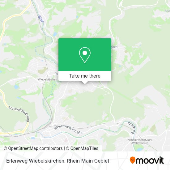 Карта Erlenweg Wiebelskirchen