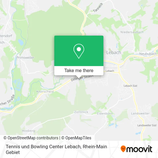 Карта Tennis und Bowling Center Lebach