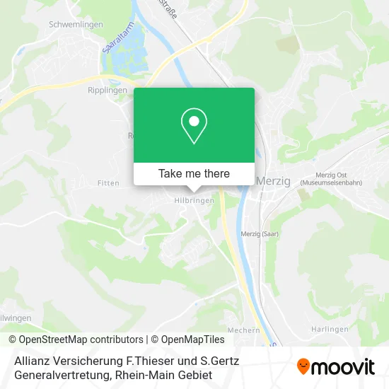 Карта Allianz Versicherung F.Thieser und S.Gertz Generalvertretung